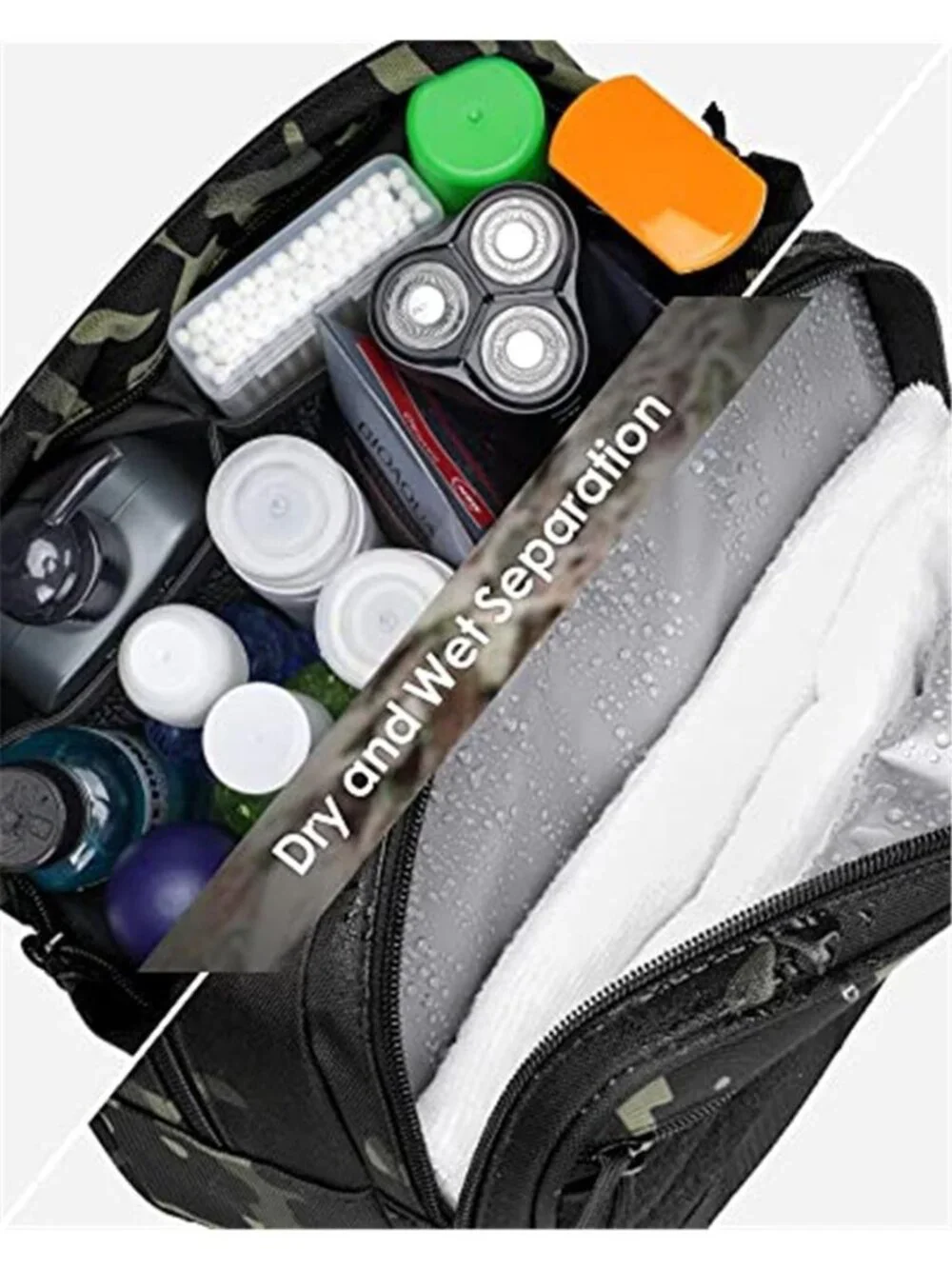 Mens Toiletry Bag Tactical Travel Dopp Kit Shaving Bag Water Resistant Organizer